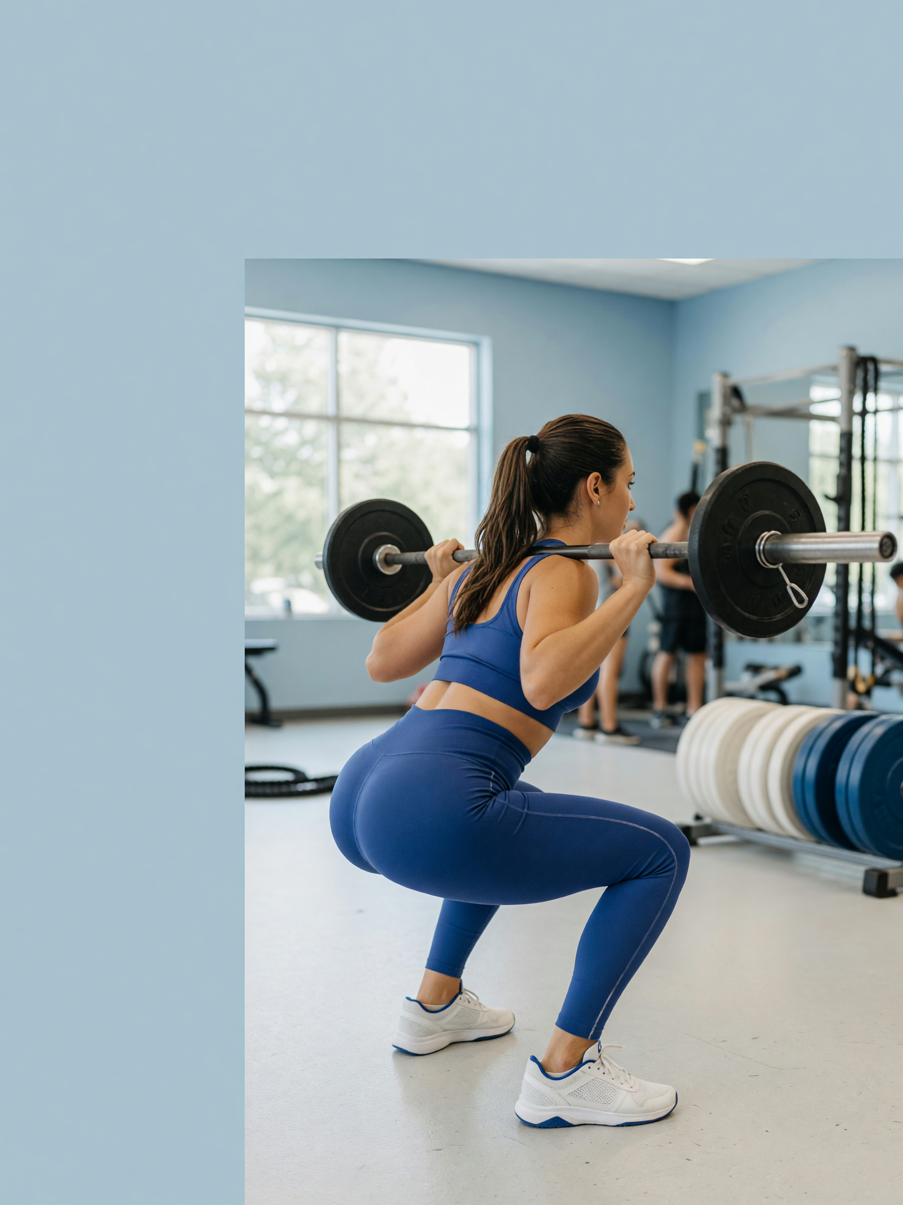 athlete testing squat proof workout leggings during heavy lift