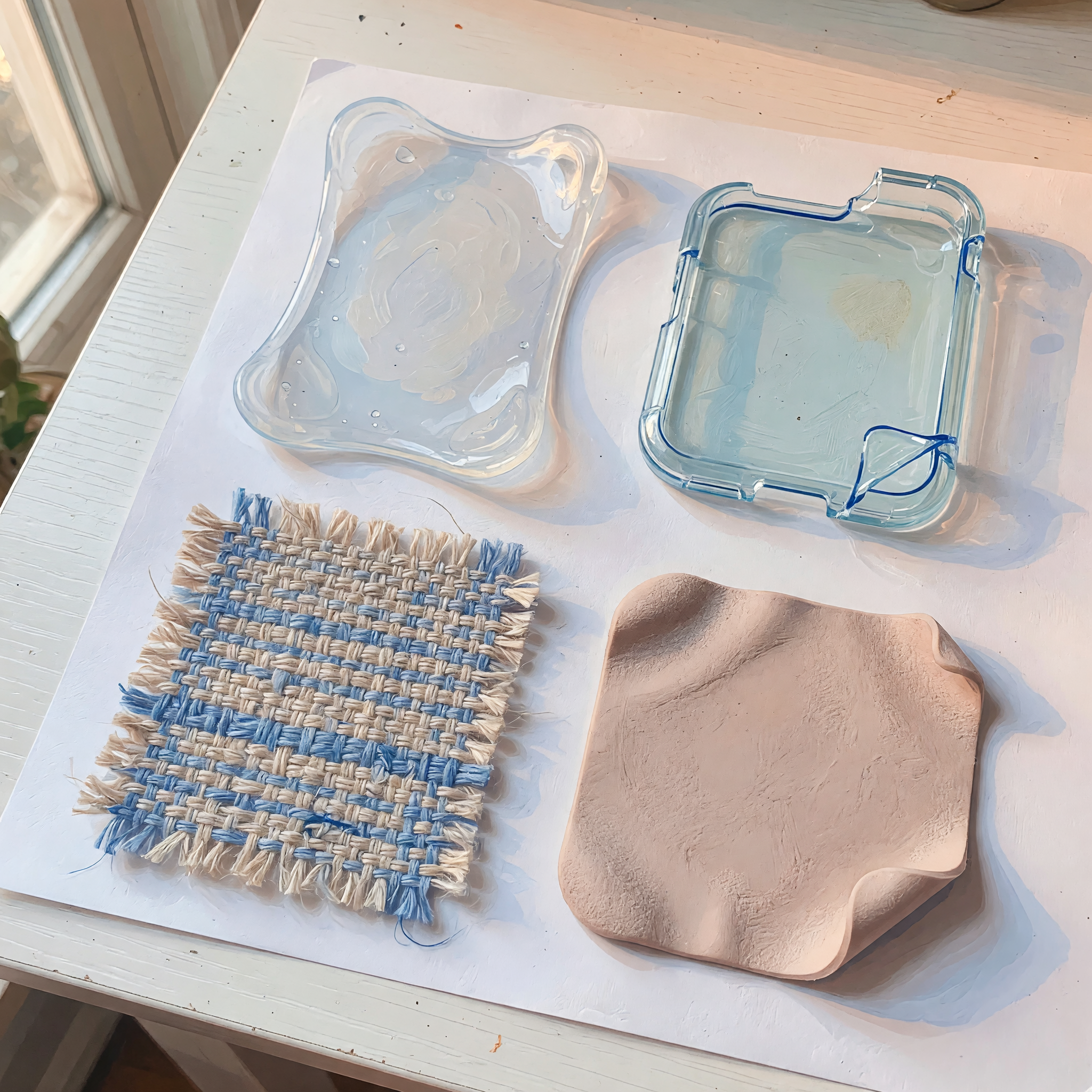 close up of phone case materials samples