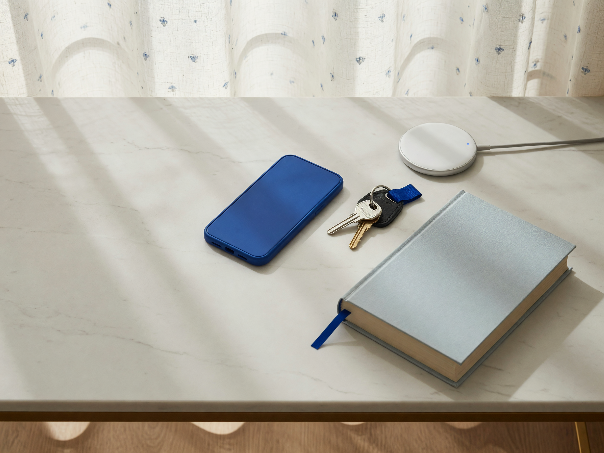 lifestyle scene of phone case on living room table