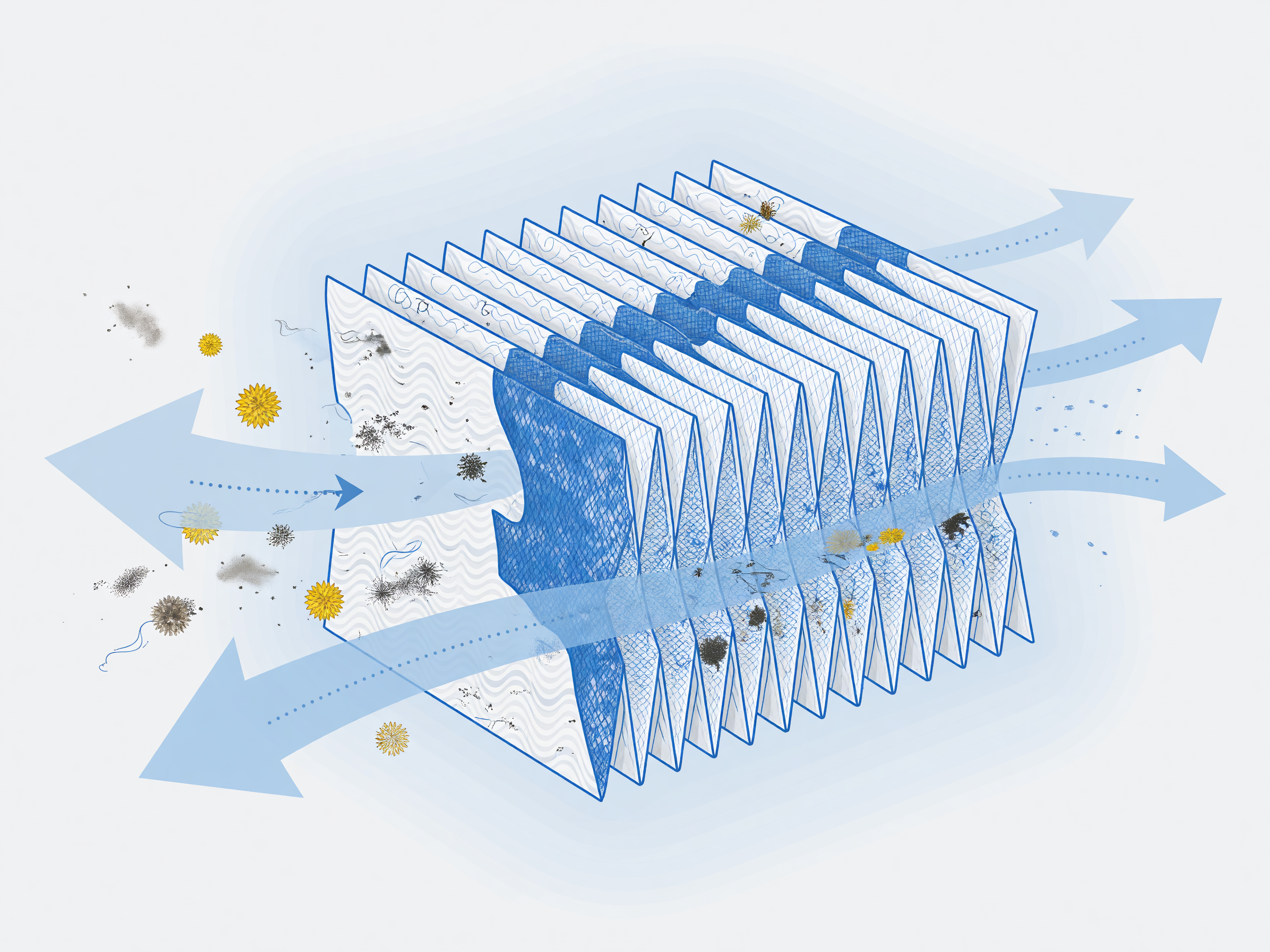 true HEPA filter capturing airborne particles