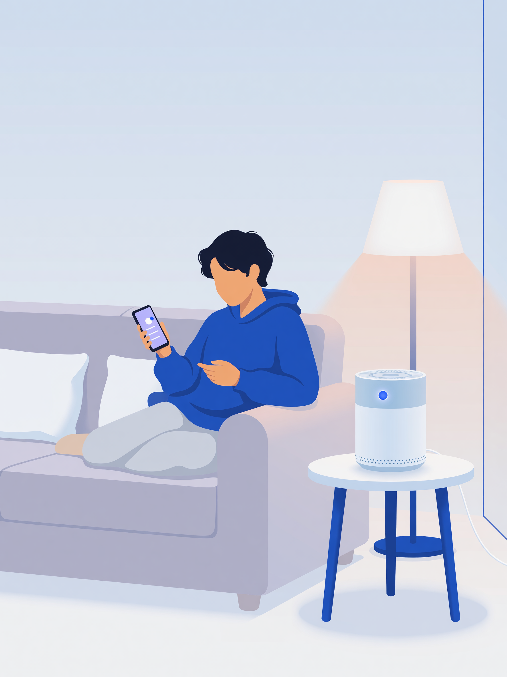 smart air purifier app monitoring room air