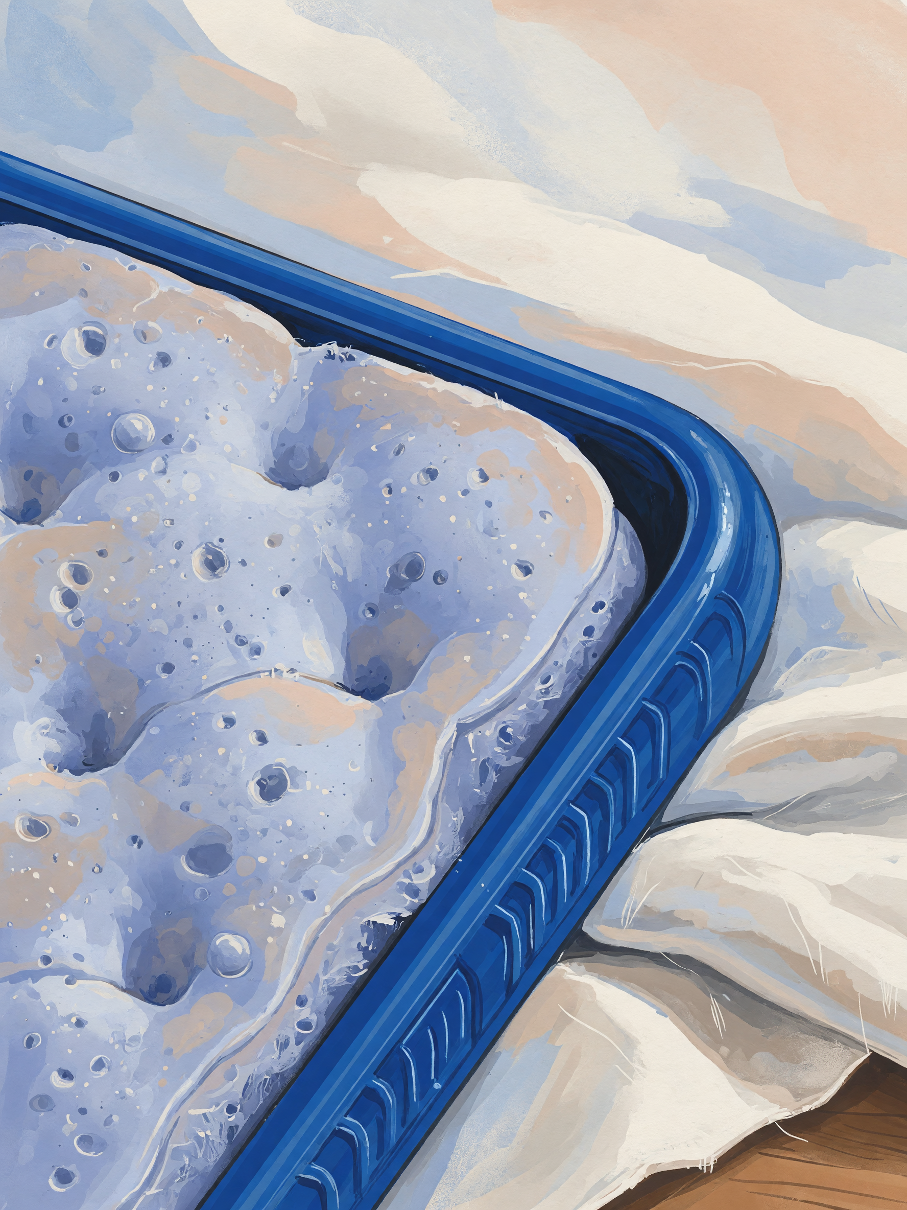 close up material detail of shock absorbing corner