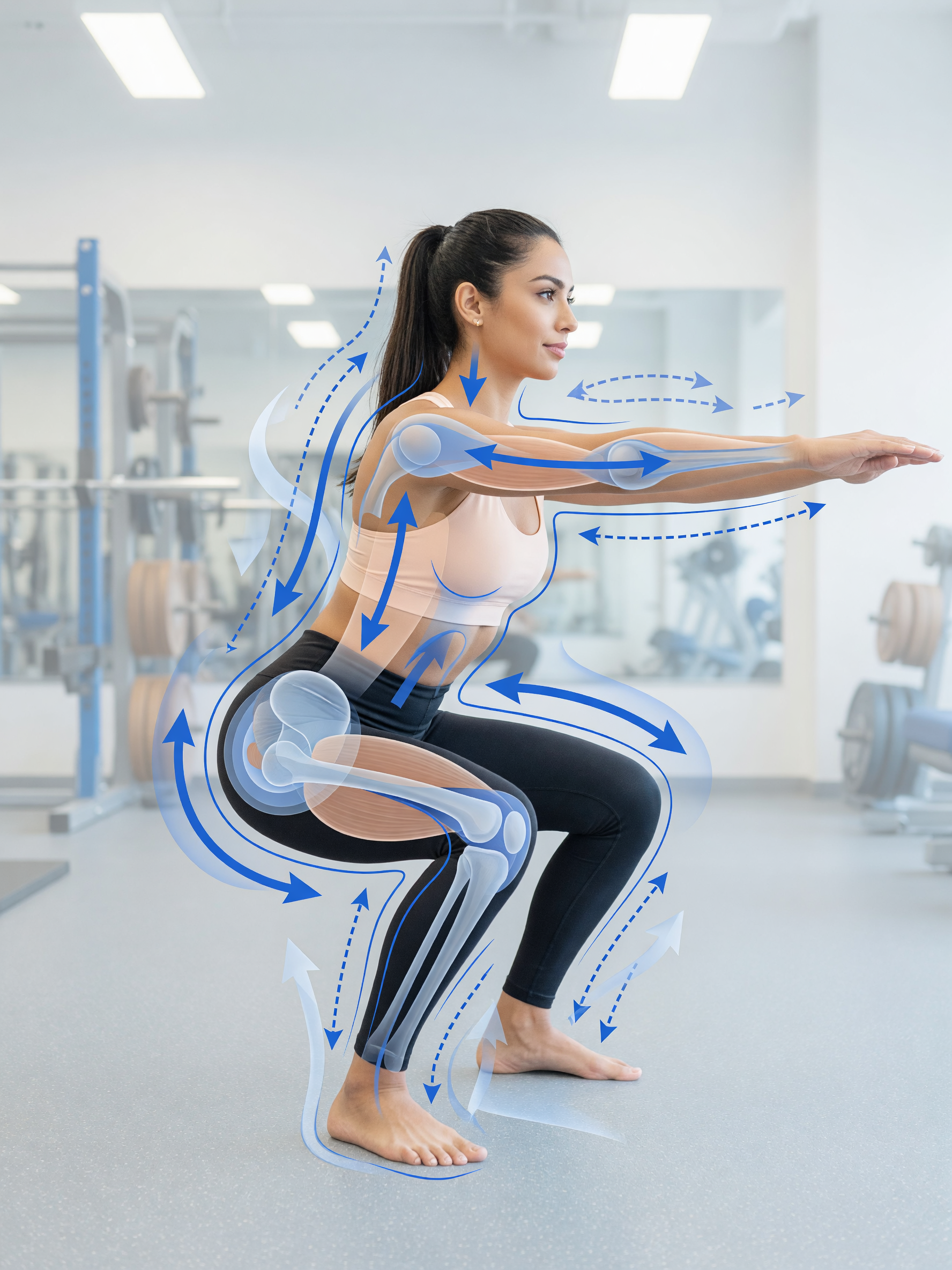 Athlete testing high waisted squat proof workout leggings